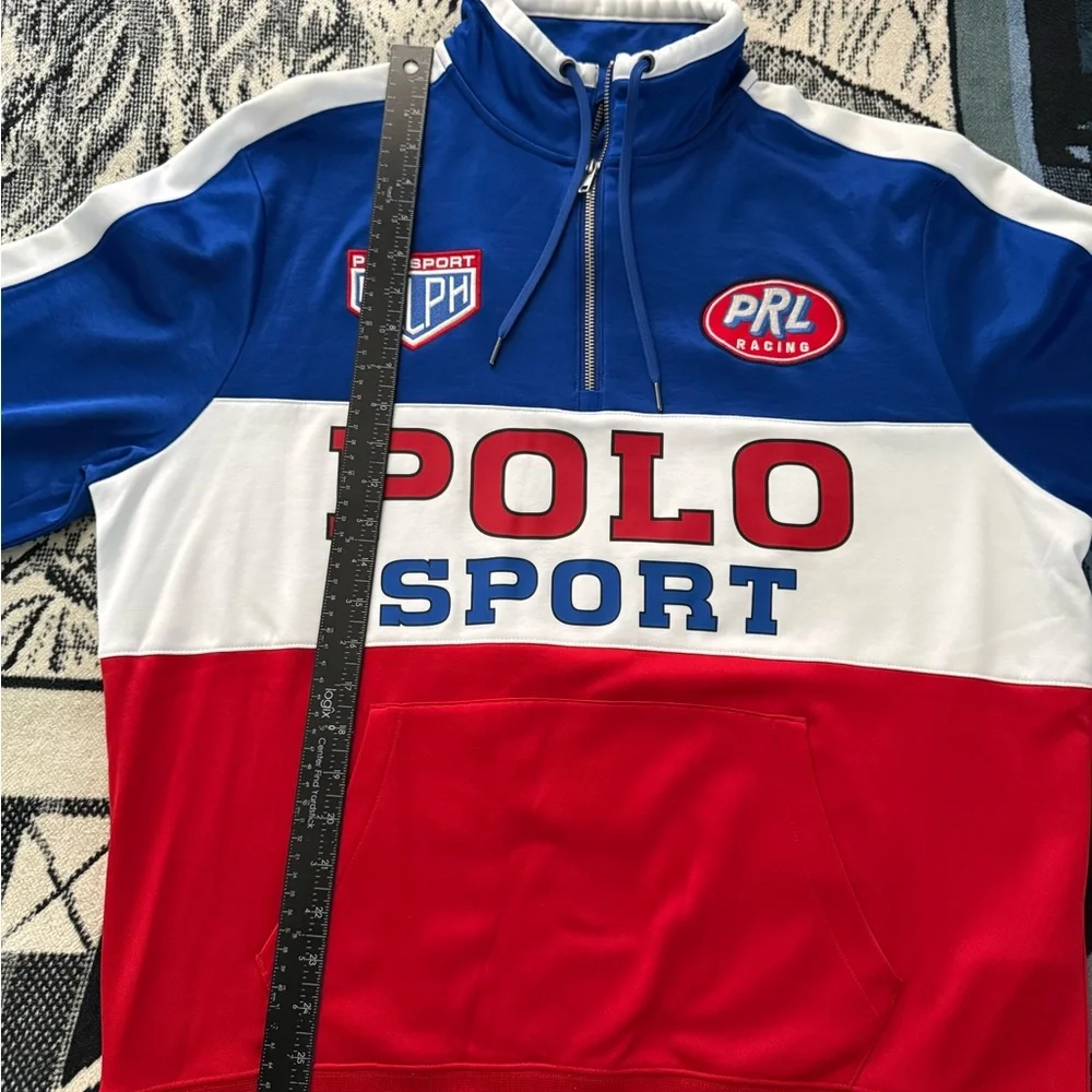 Polo Sport Ralph Lauren Racing Team Red/White/Blue Quarter-Zip Pullover Sweater
